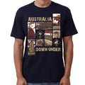 100% Cotton Australia Down Under Souvenir T-Shirt Unisex Adult Iconic Tee Top, Navy, S