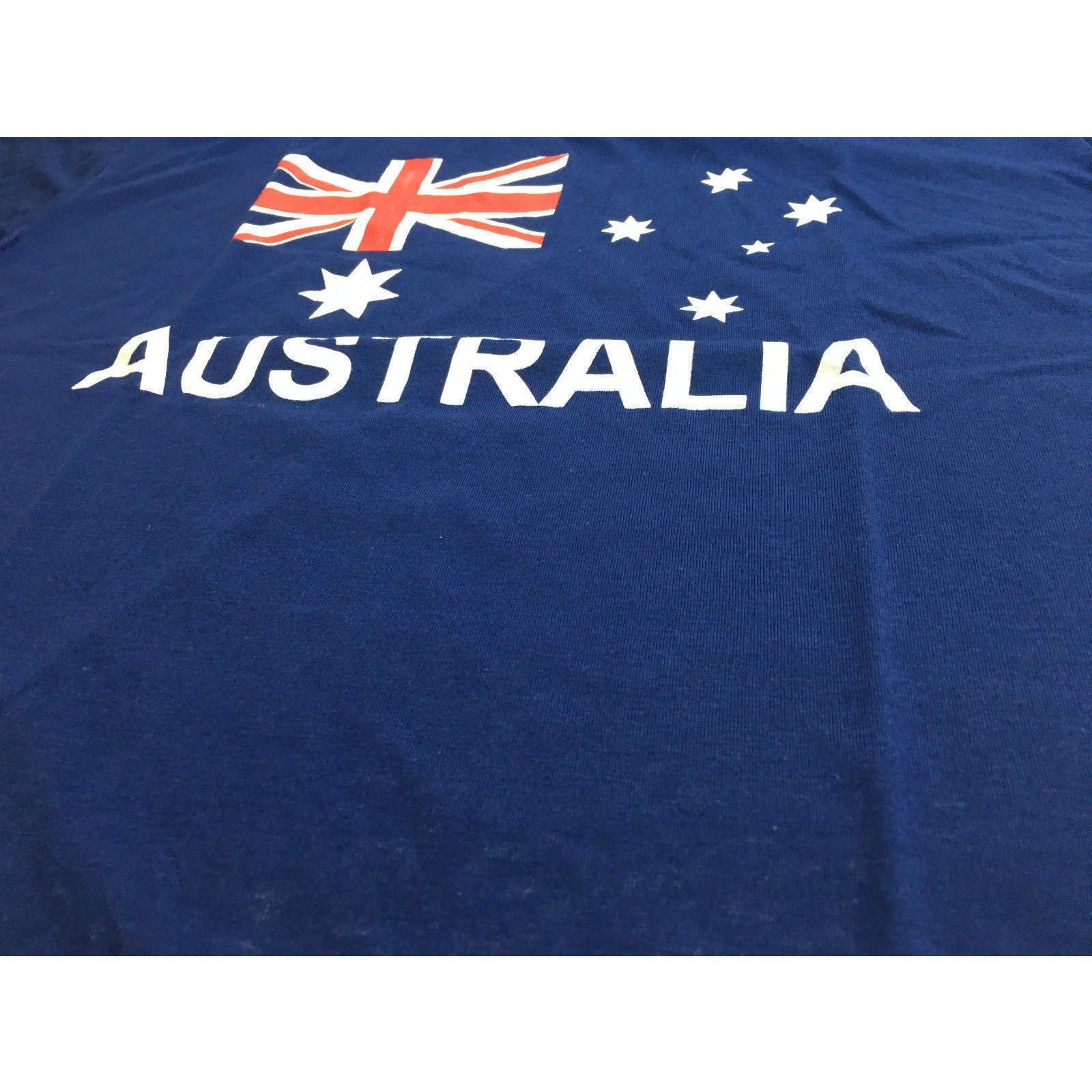 Adult AUSTRALIAN T Shirt Australia Day 100% COTTON Souvenir Tee Top Flag - Blue - Small
