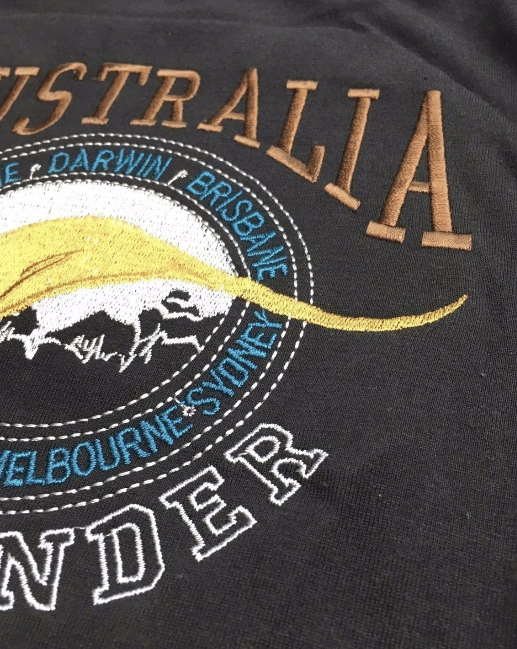 Adult Australia Kangaroo T Shirt Australia Day Souvenir Tee Top 100% Cotton - White - XXL