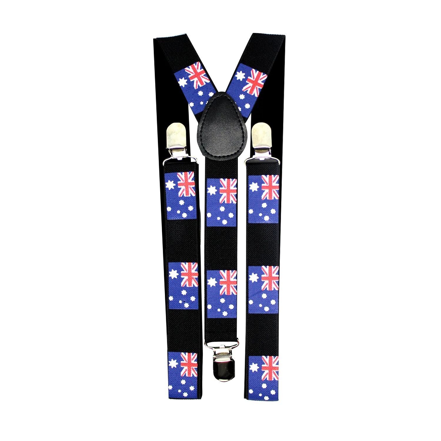 Mens Suspenders Braces Adjustable Strong Clip On Elastic Formal Wedding Slim - Australia Flag